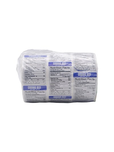 26993 - Label Ground Beef 80%Lean20%Fat 3pk - Box:  - Loc: 
