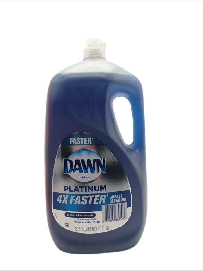 27062 - Dawn Dishwashing Liquid, Platinum Fresh Rain - 90 fl. oz. (Case of 6) Yellow duck - Box:  - Loc: H5