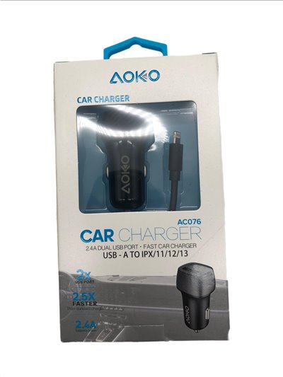 27445 - Aoko Car Charger Iphone 2.4A ( AC076 ) - Box:  - Loc: 