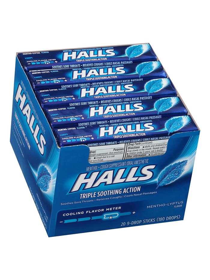 1175 - Halls Mentho-Lyptus USA - 20ct - Box:  - Loc: N1