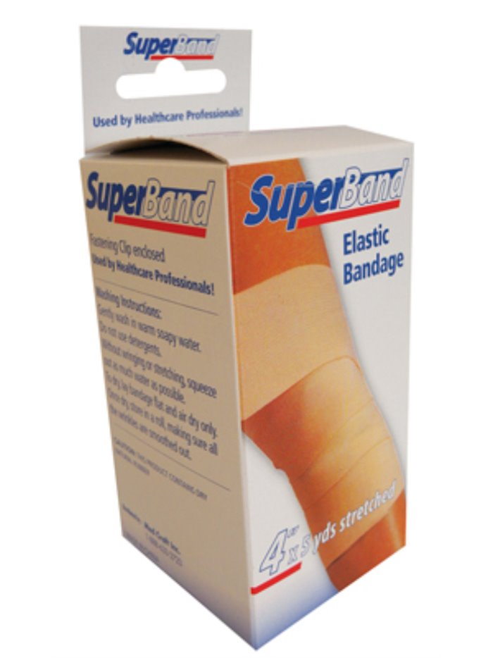 2359 - SuperBand Elastic Bandage, 4" x 5 Yards - Box:  - Loc: K12