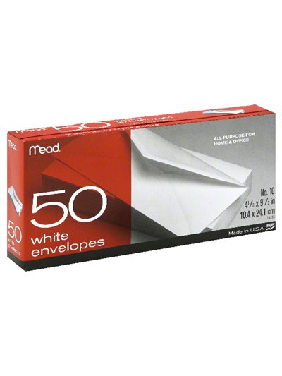 2688 - Mead White Envelope Large - 50ct - Box:  - Loc: J7