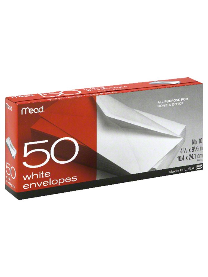 2688 - Mead White Envelope Large - 50ct - Box:  - Loc: J7