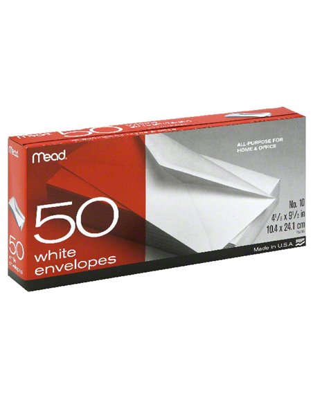 2688 - Mead White Envelope Large - 50ct - Box:  - Loc: J7