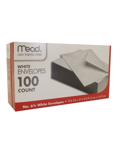 2689 - Mead White Envelope Small - 100ct - Box:  - Loc: J6