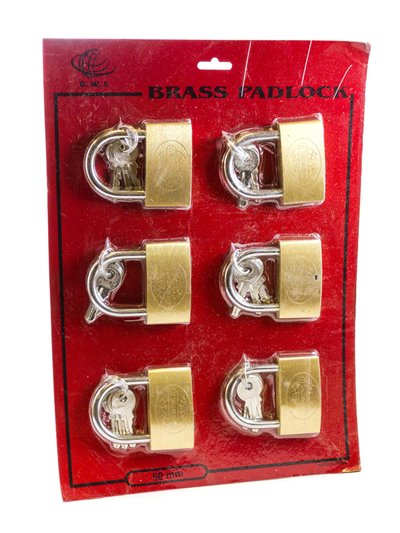 3017 - Brass Padlock 50mm - 6ct - Box:  - Loc: J1