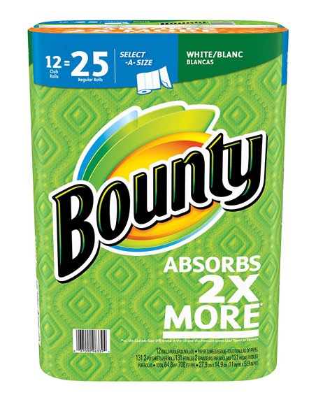 3735 - Bounty Select Size Advance - 12 Rolls (101 Sheets) - Box:  - Loc: F2