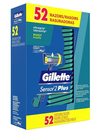 3866 - Gillette Sensor2 Plus (Pivot) - 52 Razors - Box:  - Loc: K13