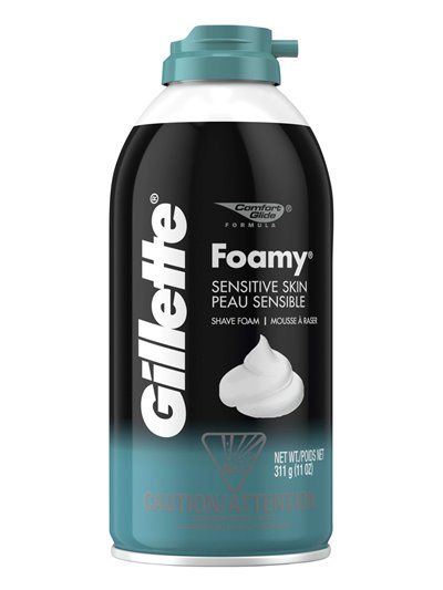 3886 - Gillette Foamy Sensitive Skin ( Blue ) - 11 oz. - Box:  - Loc: K11