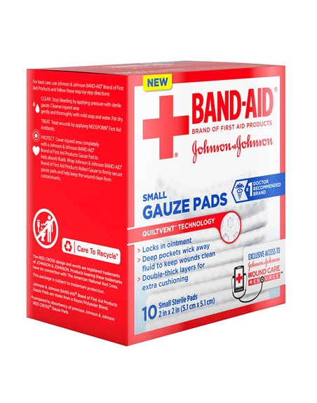 4309 - Johnson & Johnson Gauze Pads 2" x 2" - 10 ct (Pack of 6) - Box:  - Loc: 31M