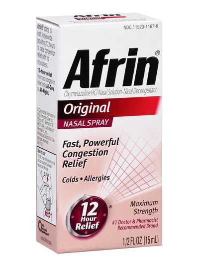 4911 - Afrin Nasal Spray Original - 1/2 fl. oz. (15ml) - Box:  - Loc: K1