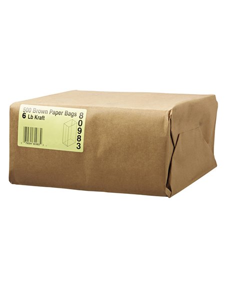 6902 - Paper Bags 6 - 500ct - Box:  - Loc: N7