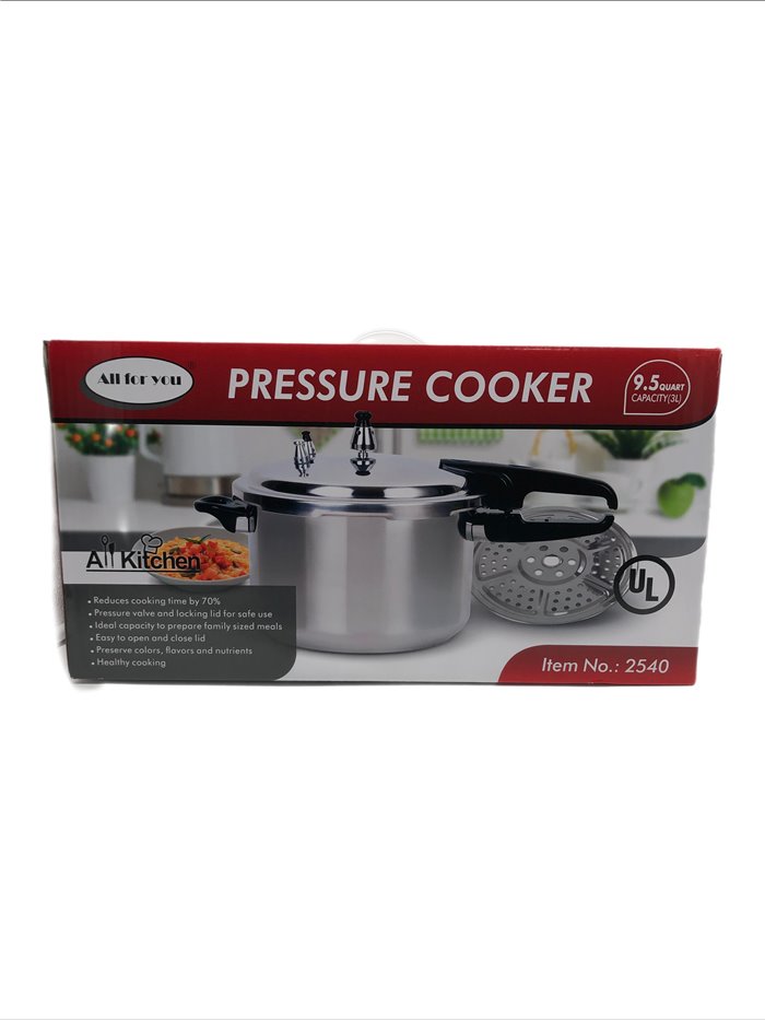 27586 - All For You Aluminum Pressure Cooker, 9.5QT (9Lt). - Box:  - Loc: J9