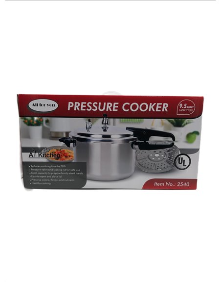 27586 - All For You Aluminum Pressure Cooker, 9.5QT (9Lt). - Box:  - Loc: J9