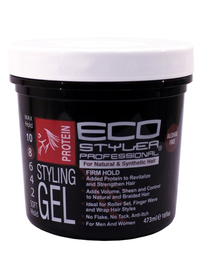 7186 - Eco Styling Gel Black - 16 oz. - Box:  - Loc: K10