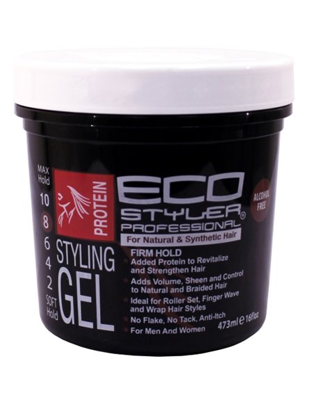 7186 - Eco Styling Gel Black - 16 oz. - Box:  - Loc: K10
