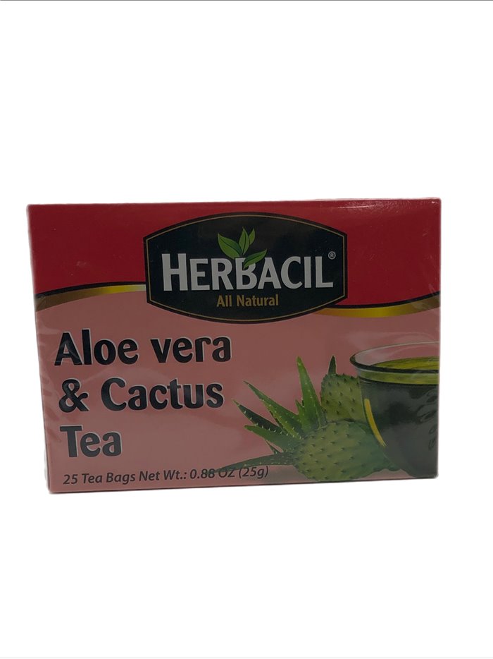 27733 - Herbacil Aloe Vera & Cactus Tea 0.88 oz -  25 bag - Box:  - Loc: 