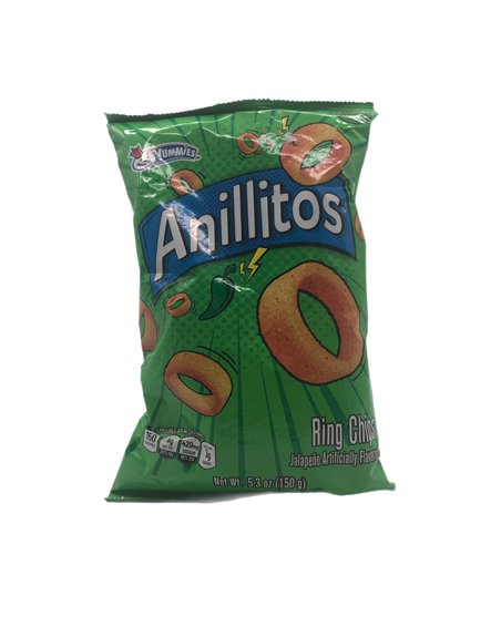 27775 - Yummies Anillitos Ring Chips Jalapeno. 24/5.3 oz - Box:  - Loc: N5