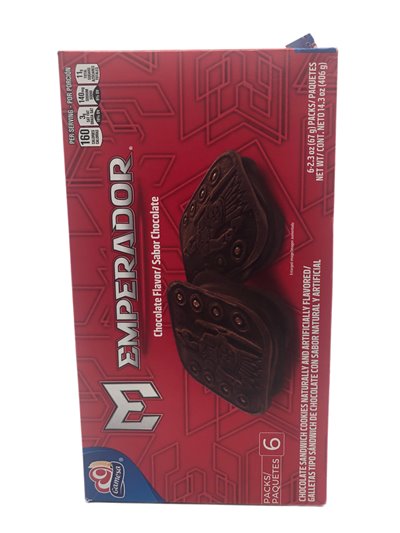27829 - Gamesa Emperador Sandwich Cookies/ChocolateFlavor - 6/2.3 oz. - Box:  - Loc: F1