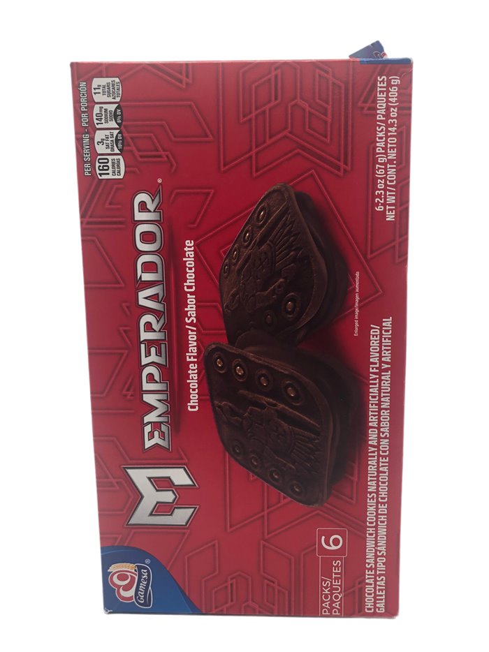 27829 - Gamesa Emperador Sandwich Cookies/ChocolateFlavor - 6/2.3 oz. - Box:  - Loc: F1