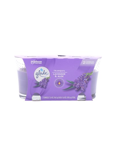 27918 - Glade Candle Tranquil Lavender And Aloe - 6.8 oz. (Case of 3) - Box:  - Loc: I5
