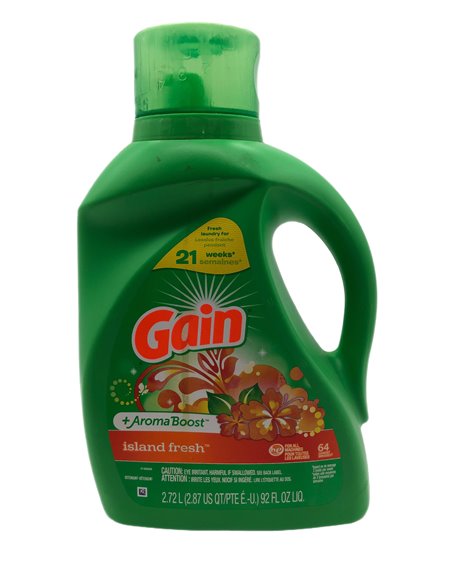 28109 - Gain Liquid Laundry Detergent, Island Fresh - 92 fl. oz. ( Case of 4 ) - Box:  - Loc: C2