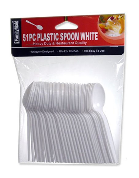 7595 - Plastic Spoons - 48 Pack/51ct - Box:  - Loc: A10