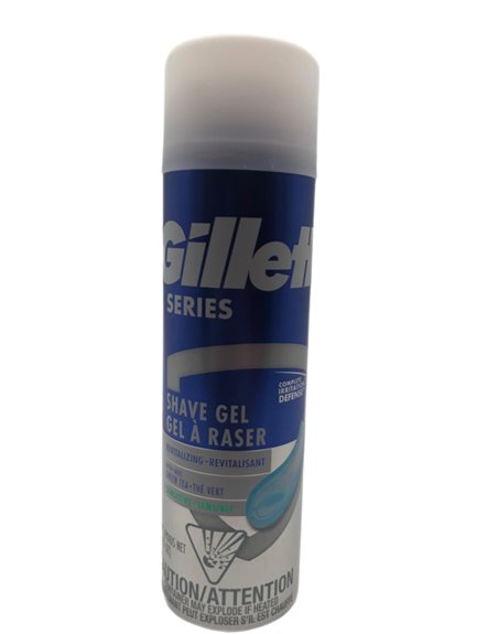 28219 - Gillete Shave Gel Series, Revitalizing W/ Green Tea Sensitive - 12/7 oz. (80364270) - Box:  - Loc: 31M