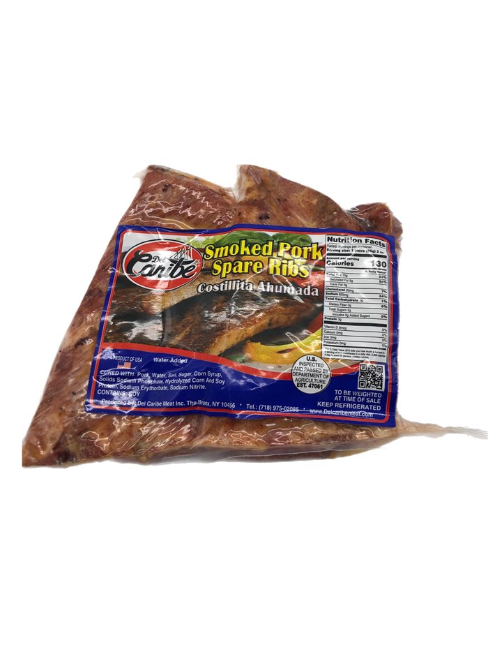 28233 - Del Caribe Smoked Spare Ribs (Costillita Ahumada) - 2oz. - Box:  - Loc: NV-13