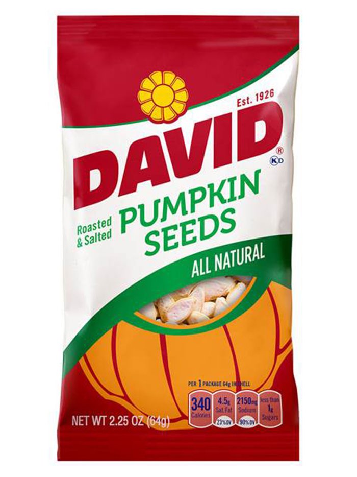 7708 - David Pumpkin Seeds, 2.25 oz. - (12 Pack) - Box:  - Loc: M11