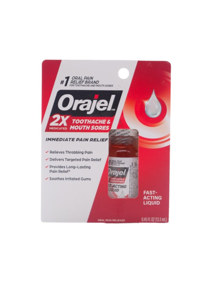 28459 - Orajel Medicated (Fast-Acting Liquid) Toothache & Gum , Liquid - 0.45 oz. - Box:  - Loc: F1