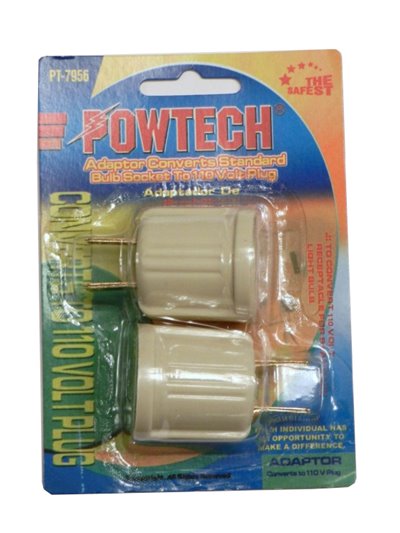 7955 - Powtech Bulb Socket Adapter 2 Pcs ( PT-7956 ) - Box:  - Loc: A1