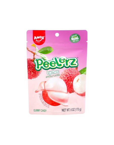 34374 - Amos. Peelerz Gummies Lychee. 6oz - 12ct. (Case Of 12) - Box:  - Loc: L11