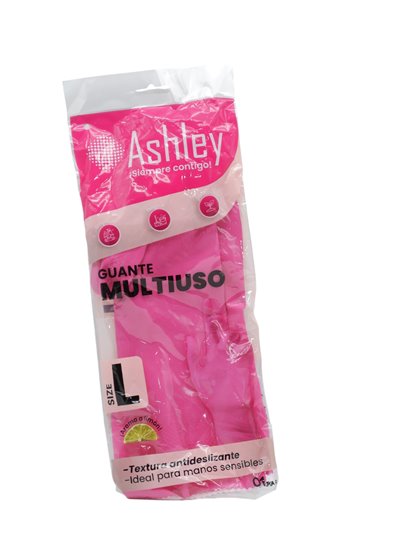 34517 - Ashley. Guantes Multiuso. (Latex Gloves) Large - 12 Pack - Box:  - Loc: I8