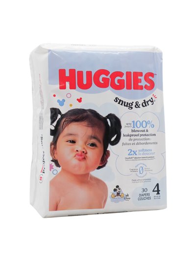 34520 - Huggies Baby Diapers Jumbo Snug & Dry -  Size 4 (Case of 4/30's) - Box:  - Loc: L8