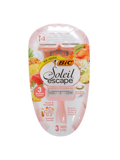 34569 - Bic Soleil Escape. Peach & Pineapple Razor. 3ct - Box:  - Loc: L0